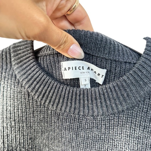 APIECE APART Everyday Merino Wool Sweater Grey - Picture 4 of 6